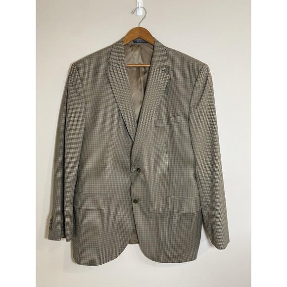 Cremieux Ing Loro Piana Sport‎ Coat Mens 46R Brown Check Jacket Wool Blazer - Picture 1 of 7